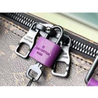 Louis Vuitton LV Unisex Keepall Bandoulière 50 Travel Bag Purple Monogram Coated Canvas (7)