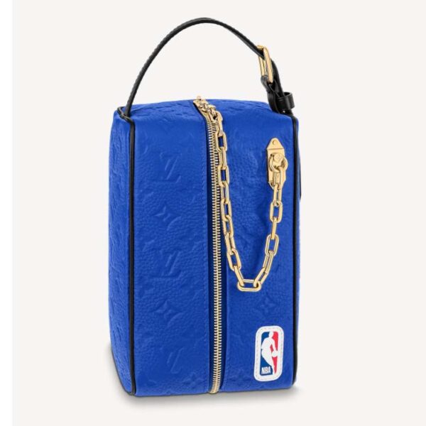 Louis Vuitton LV Unisex LV x NBA Dopp Kit Blue Embossed Taurillon Leather