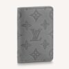Louis Vuitton LV Unisex Pocket Organizer Anthracite Gray Monogram Shadow Calf Leather