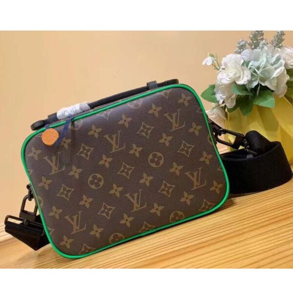 Louis Vuitton LV Unisex S Lock Messenger Brown Monogram Macassar Coated Canvas (11)