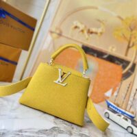 Louis Vuitton LV Women Capucines BB Handbag Yellow Taurillon Leather (6)