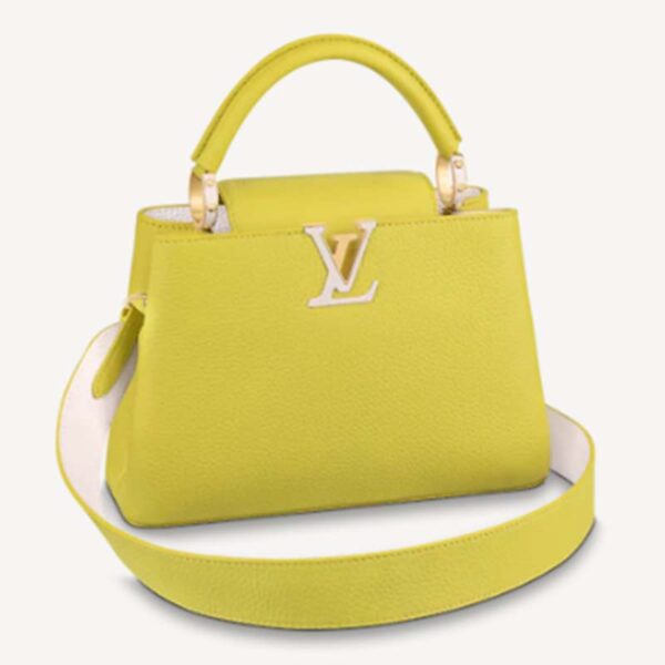 Louis Vuitton LV Women Capucines BB Handbag Yellow Taurillon Leather (6)