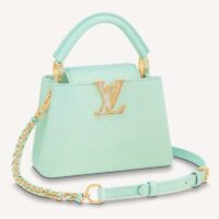 Louis Vuitton LV Women Capucines Mini Handbag Vert D’eau Green Taurillon Leather (6)