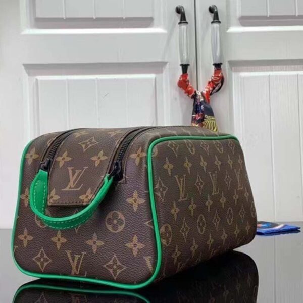 Louis Vuitton LV Women Dopp Kit Toilet Pouch Monogram Macassar Coated Canvas (2)