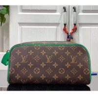 Louis Vuitton LV Women Dopp Kit Toilet Pouch Monogram Macassar Coated Canvas (8)