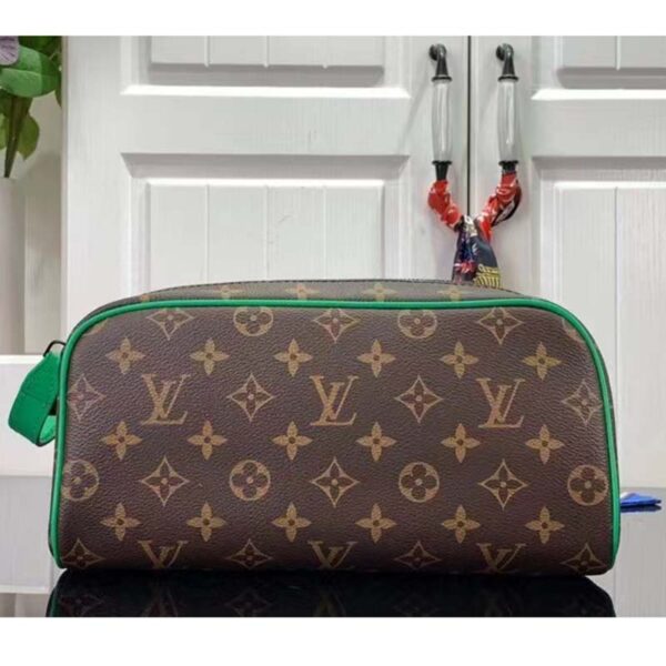 Louis Vuitton LV Women Dopp Kit Toilet Pouch Monogram Macassar Coated Canvas (3)