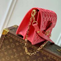 Louis Vuitton LV Women Mini Dauphine Handbag Fluo Pink Tufted Grained Calfskin Leather (3)