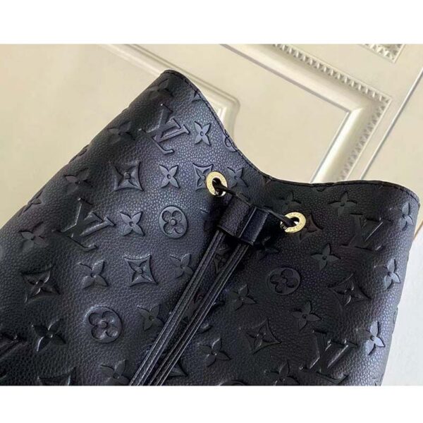 Louis Vuitton LV Women NéoNoé MM Bucket Black Embossed Monogram Empreinte Grained Cowhide (5)