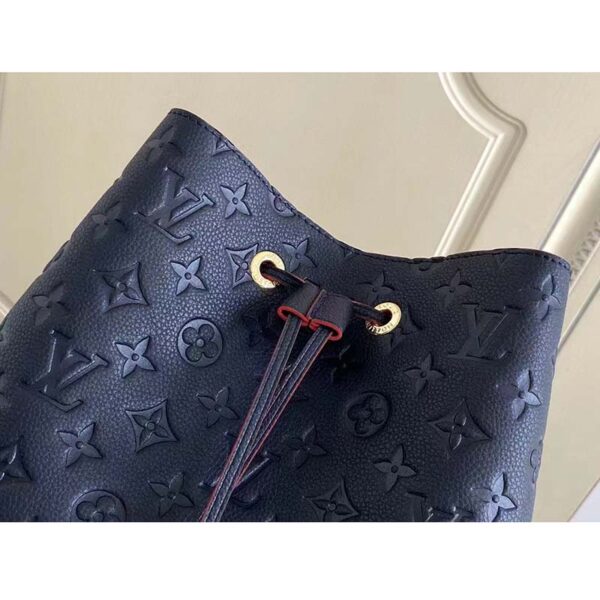 Louis Vuitton LV Women NéoNoé MM Bucket Navy Embossed Monogram Empreinte Grained Cowhide (12)