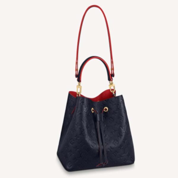 Louis Vuitton LV Women NéoNoé MM Bucket Navy Embossed Monogram Empreinte Grained Cowhide (13)