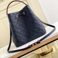 Louis Vuitton LV Women NéoNoé MM Bucket Navy Embossed Monogram Empreinte Grained Cowhide (13)