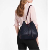 Louis Vuitton LV Women NéoNoé MM Bucket Navy Embossed Monogram Empreinte Grained Cowhide (13)