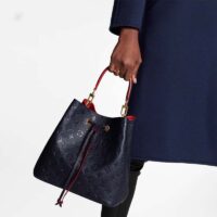 Louis Vuitton LV Women NéoNoé MM Bucket Navy Embossed Monogram Empreinte Grained Cowhide (13)