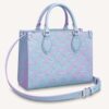 Louis Vuitton LV Women OnTheGo PM Tote Bag Purple Sprayed Embossed Grained Cowhide