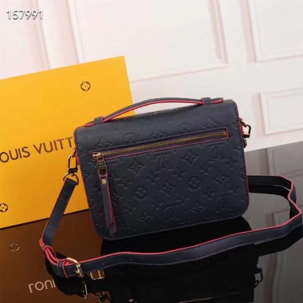 Louis Vuitton LV Women Pochette Métis Bag Navy Red Monogram Grained Cowhide Leather (10)