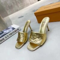 Louis Vuitton LV Women Revival Mule Gold Monogram Embossed Metallic Lambskin (3)