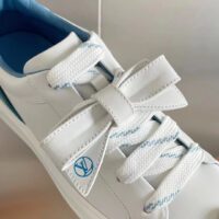 Louis Vuitton LV Women Time Out Sneaker Blue Calf Leather Rubber Outsole (10)