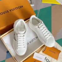 Louis Vuitton LV Women Time Out Sneaker Silver Calf Leather Strass (3)