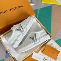 Louis Vuitton LV Women Time Out Sneaker Silver Calf Leather Strass (3)