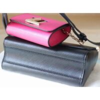 Louis Vuitton LV Women Twist MM Handbag Black Fuchsia Epi Grained Cowhide Leather (1)