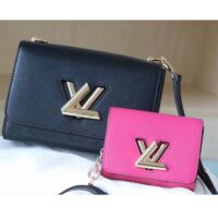 Louis Vuitton LV Women Twist MM Handbag Black Fuchsia Epi Grained Cowhide Leather (1)