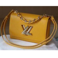 Louis Vuitton LV Women Twist MM Handbag Sunflower Yellow Epi Grained Cowhide Leather (6)