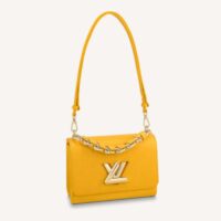 Louis Vuitton LV Women Twist MM Handbag Sunflower Yellow Epi Grained Cowhide Leather (6)