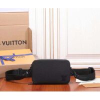 Louis Vuitton Unisex LV Alpha Wearable Wallet Black Grained Calf Leather (14)