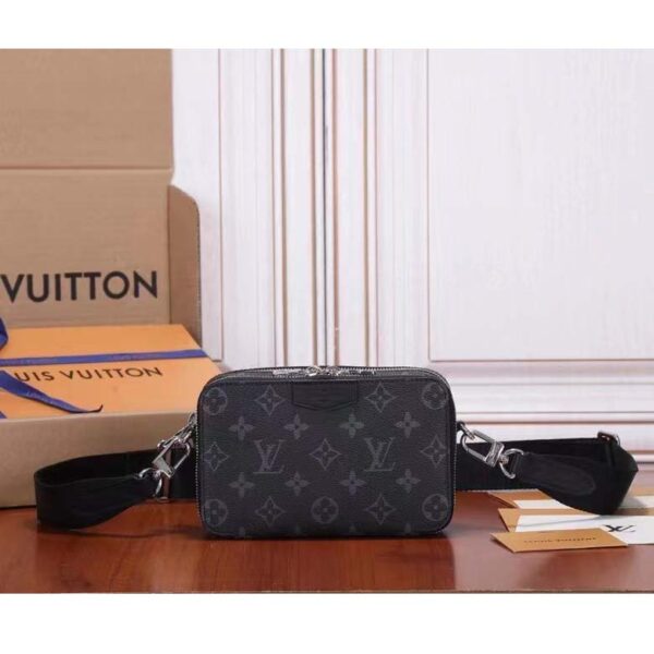 Louis Vuitton Unisex LV Alpha Wearable Wallet Grey Monogram Eclipse Coated Canvas (14)