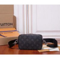 Louis Vuitton Unisex LV Alpha Wearable Wallet Grey Monogram Eclipse Coated Canvas (5)