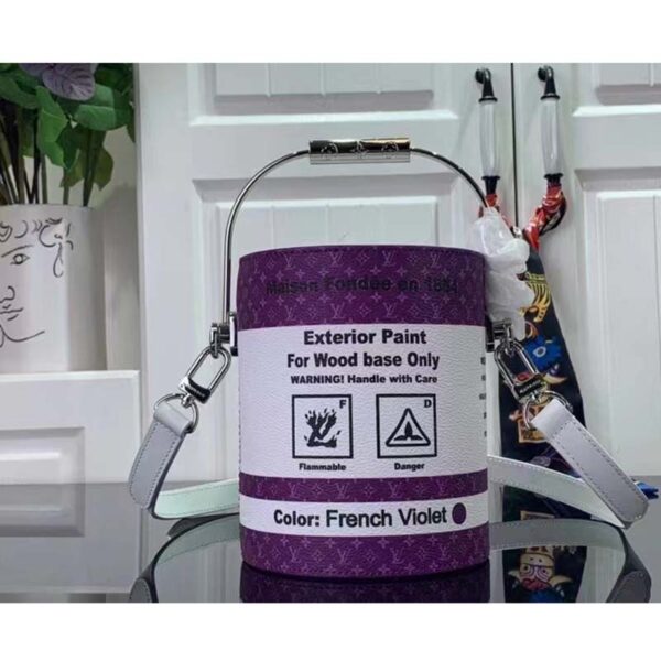 Louis Vuitton Unisex LV Paint Can Purple Coated Canvas Cowhide Leather (2)