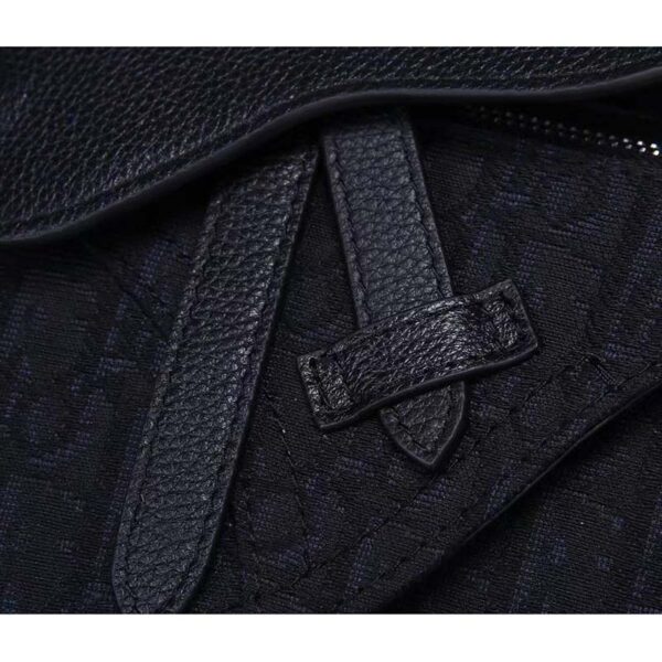 Dior Unisex CD Saddle Pouch Black Dior Oblique Jacquard (7)