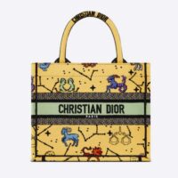 Dior Unisex CD Small Book Tote Yellow Multicolor Dior Pixel Zodiac Embroidery (5)