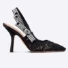 Dior Women CD J'Adior Slingback Pump Black Macramé Embroidered Cotton