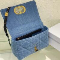 Dior Women CD Medium Dior Caro Bag Bright Blue Macrocannage Denim (3)