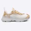 Dior Women CD Shoes Dior Vibe Sneaker White Mesh Gold Tone Technical Fabric