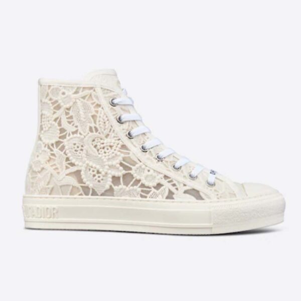 Dior Women CD Shoes Walk’n’Dior Sneaker White Macramé Embroidered Cotton (8)