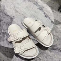 Fendi Women FF Fendi Feel White Leather Slides 0.5 Cm Heel (8)