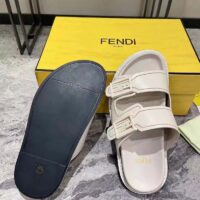 Fendi Women FF Fendi Feel White Leather Slides 0.5 Cm Heel (8)