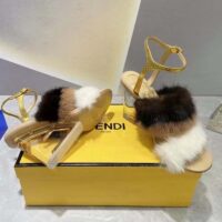 Fendi Women FF First White Mink High-Heeled Slingbacks 9.5 cm Heel (5)