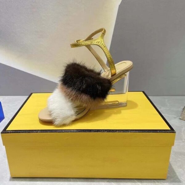 Fendi Women FF First White Mink High-Heeled Slingbacks 9.5 cm Heel (13)