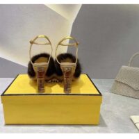 Fendi Women FF First White Mink High-Heeled Slingbacks 9.5 cm Heel (5)