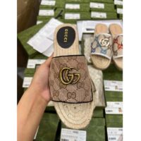 Gucci Unisex GG Matelassé Canvas Espadrille Sandal Beige Ebony 2 Cm Heel (2)