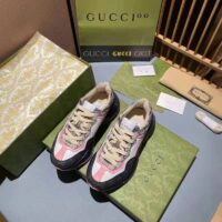 Gucci Unisex GG Rhyton Sneaker Beige Blue GG Supreme Canvas Low Heel (3)