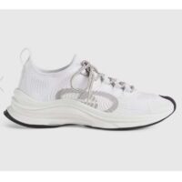 Gucci Unisex GG Run Sneaker White Technical Knit Fabric Rubber Interlocking G (10)