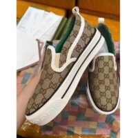 Gucci Unisex GG Tennis 1977 Slip On Sneaker Beige Ebony GG Supreme Canvas (5)