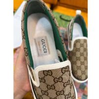 Gucci Unisex GG Tennis 1977 Slip On Sneaker Beige Ebony GG Supreme Canvas (5)