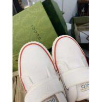 Gucci Unisex GG Tennis 1977 Sneaker White Leather Rubber Sole Velcro Closure Flat (9)