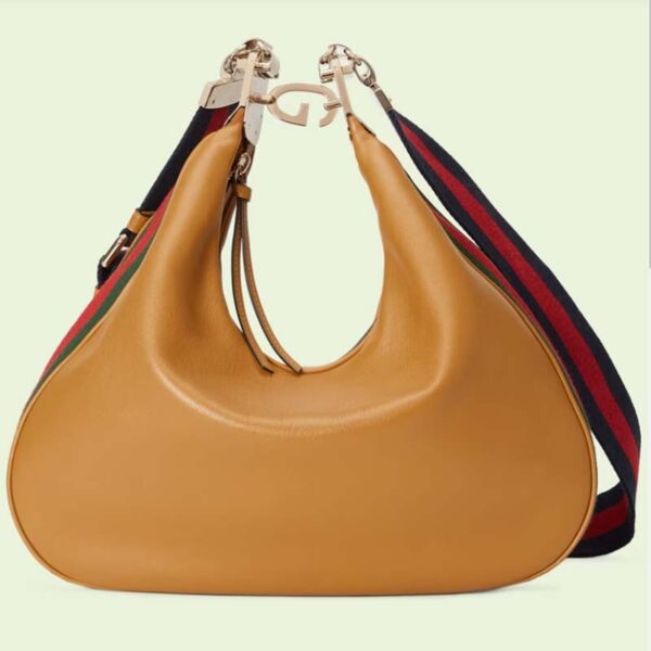 Gucci Women Attache Large Shoulder Bag Dark Orange Leather (5)