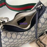 Gucci Women Attache Small Shoulder Bag Beige Blue GG Supreme Canvas (9)